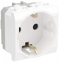 Розетка с заземлением для кабель-канала DKC Brava 1-м. 2 мод. шторки белый картинка